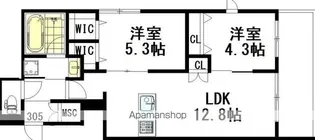 (仮称)境南町3丁目ヘーベルメゾン【305号室】の間取り