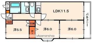 ウエストサイド楠葉【3階】の間取り