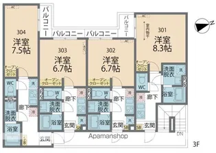 カインドネス橋本EAST【303号室号室】の間取り