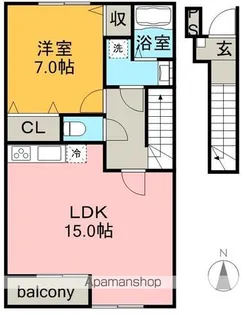 アンプルール リーブル ゴールドクレスト【2階】の間取り