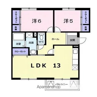 ニューエルディム増成【301号室】の間取り
