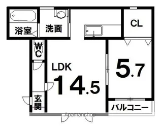 ハルコマリーフB【102号室】の間取り