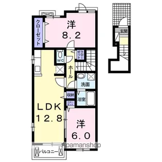 ウィステリア Ⅱ【2階】の間取り
