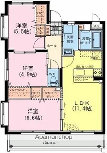 ヴァレンティナ 北棟【3階】の間取り