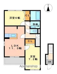 クラシス新白河【2階】の間取り