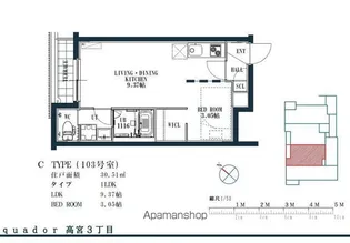 QUADOR高宮3丁目【3階】の間取り