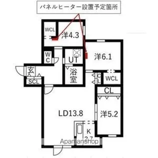 BLANC IRIS HIRAGISHI【1階】の間取り