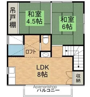スピード若木第3【2F号室】の間取り