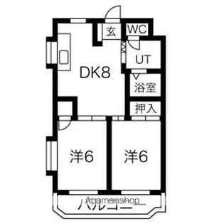 シャトーレ黒川【1階】の間取り