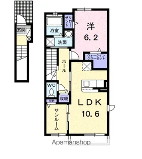 アローラ ナカツ Ⅰ【2階】の間取り