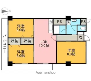 コーポ小尾【701号室】の間取り