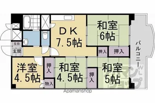 向島ニュータウン第3街区F棟【6階】の間取り