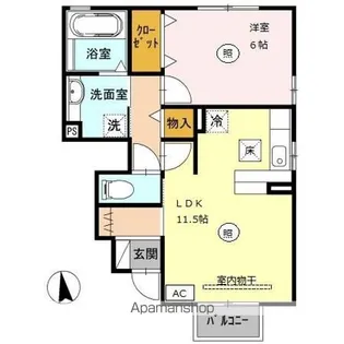 カレンメゾン【1階】の間取り
