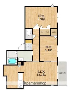 シャーメゾン桜ヶ丘【1階】の間取り