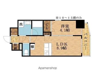 エスリードレジデンス大阪谷町ザ・マークス【6階】の間取り