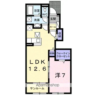 ソレイユNⅢ【1階】の間取り