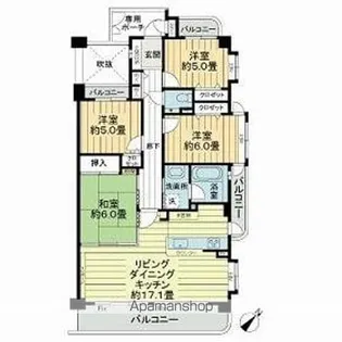 ライオンズヒルズ半田白山町壱番館【308号室】の間取り