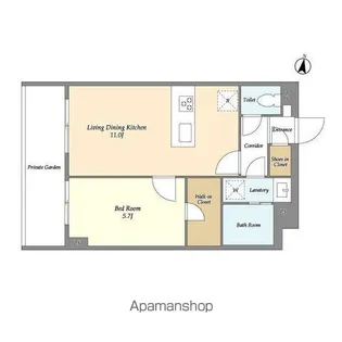 メゾンドオンディーヌ【1階】の間取り