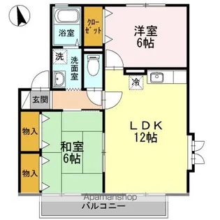 セゾン・ド・フルール E【1階】の間取り