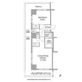 コンフォリア白金高輪【7階】の間取り
