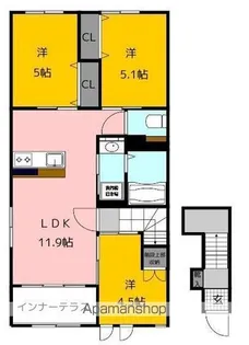 LINO’A青葉【202号室】の間取り