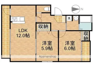 CHEZ−SOIⅡ【3階】の間取り
