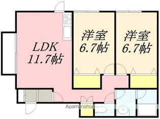 ウッドビレッジ1【101号室】の間取り