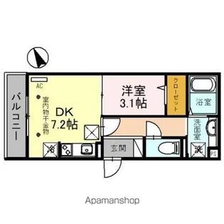 ルミエールユーユー【1階】の間取り