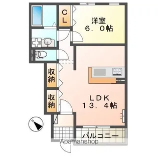 フェリーチェK・S・K【1階】の間取り