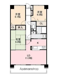 ダイアパレス太田第3【4階】の間取り