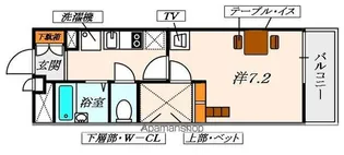 レオパレスハウス香里ヶ丘【301号室】の間取り