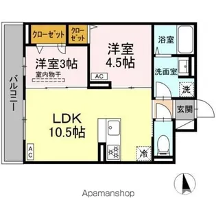 セレスティア新小岩【2階】の間取り
