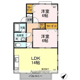 セジュール吉岡 E棟【2階】の間取り