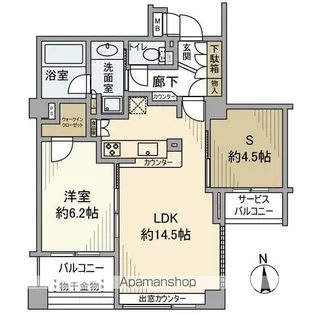 フェアロージュ世田谷弦巻【2階】の間取り