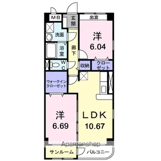 トレフル D【1階】の間取り
