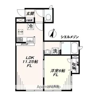 シエルメゾン【102号室】の間取り