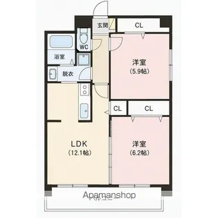 フェリシア鐙【204号室】の間取り