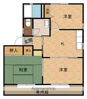 グランソレイユC【101号室】の間取り