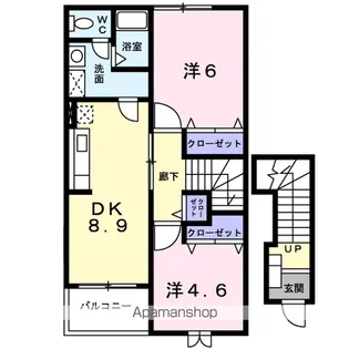 アンソレイエ【202号室】の間取り