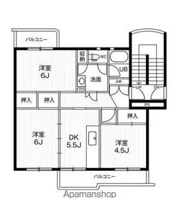 ビレッジハウス井之口6号棟【102号室】の間取り