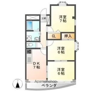 メゾンはなみずき【2階】の間取り