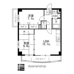 エーリス庄内【201号室】の間取り