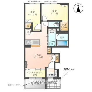 GLANZ ーグランツー【1階】の間取り