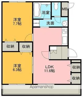 グランデュール藤原Ⅱ【1階】の間取り