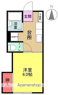 PEACEFUL【105号室】の間取り