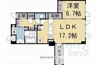 ボーパサージュ京都岡崎【303号室】の間取り