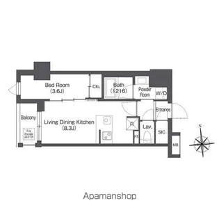 ディームス上野御徒町【4階】の間取り