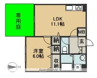 スタジオーネ【1階】の間取り