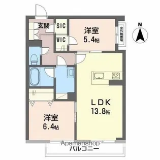 クリスタルパレス北野田【3階】の間取り