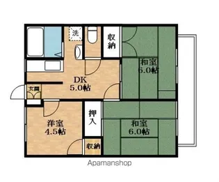 ウェルネスハイツ【201号室】の間取り